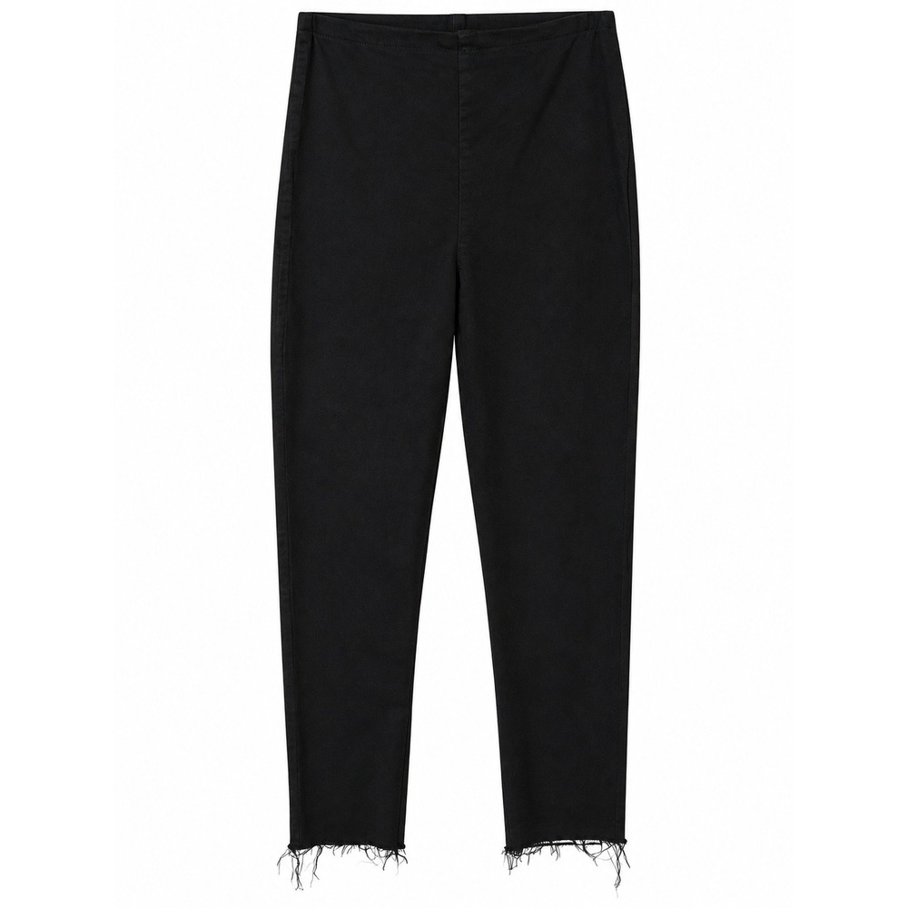 Frank & Eileen ILLUSION 01 Pull Up Pants w/ Raw Hem Elastic Waist, Black Size 31